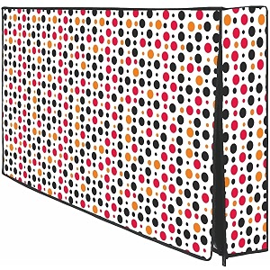 cresset 32 inch smart led tv cover pvc waterproof and dustproof printed with transparent polythene layer compatible for sony mi kodak and samsang smart led tv - led_32-multi-dots_p01