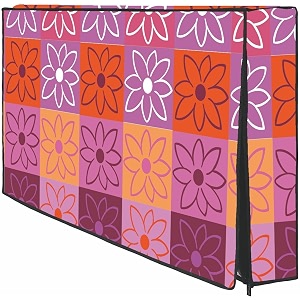 cresset 32 inch smart led tv cover pvc waterproof and dustproof printed with transparent polythene layer compatible for sony mi kodak and samsang smart led tv - led_32-org-prpl-fl_p01