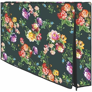 cresset 43 inch smart led tv cover pvc waterproof and dustproof printed with transparent polythene layer compatible for sony mi kodak and samsang smart led tv - led_43-gren-wht-ros_p01