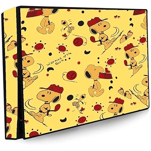cresset 43 inch smart led tv cover pvc waterproof and dustproof printed with transparent polythene layer compatible for sony mi kodak and samsang smart led tv - led_43-yllo-dog_p01