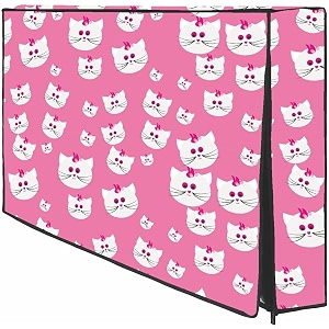 cresset 43 inch smart led tv cover pvc waterproof and dustproof printed with transparent polythene layer compatible for sony mi kodak and samsang smart led tv - led_43-pincat_p01