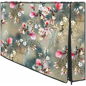 cresset 43 inch smart led tv cover pvc waterproof and dustproof printed with transparent polythene layer compatible for sony mi kodak and samsang smart led tv - led_43-gry-pnfl_p01