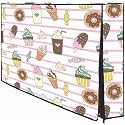 CRESSET 50 Inch Smart LED TV Cover PVC Waterproof and Dustproof Printed With Transparent Polythene Layer Compatible for Sony, Mi, Kodak and Samsang Smart LED TV - LED_50-Ice-Crem_P01