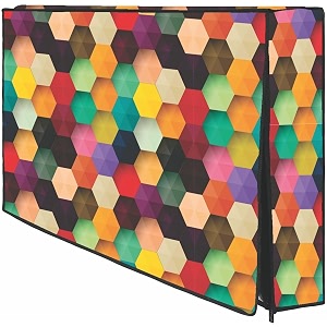 cresset 55 inch smart led tv cover pvc waterproof and dustproof printed with transparent polythene layer compatible for sony mi kodak and samsang smart led tv - led_55-multi-peach_p01