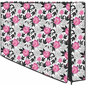 cresset 55 inch smart led tv cover pvc waterproof and dustproof printed with transparent polythene layer compatible for sony mi kodak and samsang smart led tv - led_55-wht-pnfl_p01