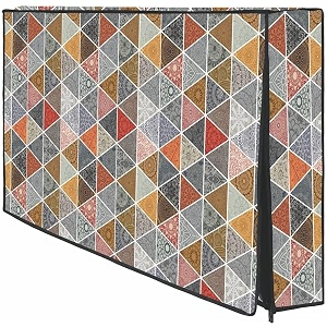 cresset 32 inch smart led tv cover pvc waterproof and dustproof printed with transparent polythene layer compatible for sony mi kodak and samsang smart led tv - led_32-multi-triangle_p01