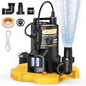 CrestWave 1/3HP Automatic Pool Cover Pump, 2500GPH Submersible Water Pump