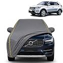 Creta 100% Waterproof Car Cover | Dustproof Sun Protection Cover | Soft Cotton Lining | Triple Stitched | Mirror Pocket | Antenna Pocket | All Weather Body Cover (Grey with Yellow Piping)