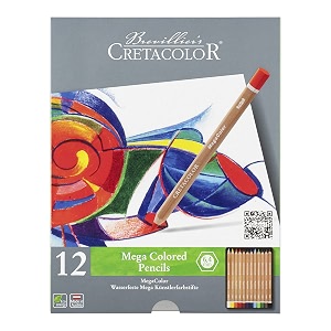 cretacolor 12 mega color pencils tin boxmulticolor