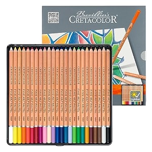 cretacolor fine art pastel pencil - set of 24 blue shade  ideal for drawing sketching mandala shading portrait pencils for artists fine art students