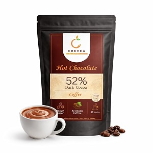 crevea chocoa mocha low sugar rich coffee amp dark cocoa hot chocolate mix 20-24 servings 200g - rs 18 per serve