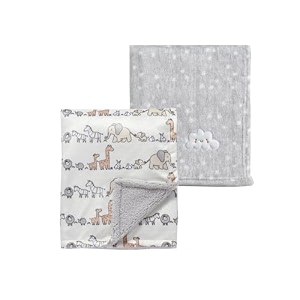 crevent 2pcs 303939x403939 cute cozy fluffy warm baby blankets for infants toddlers39 bedding crib cot stroller - grey cloud  minky animal