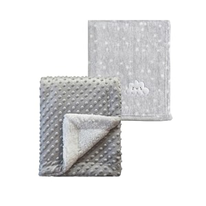 crevent 2pcs 303939x403939 cute cozy fluffy warm baby blankets for infants toddlers39 bedding crib cot stroller - grey cloud  grey sherpa