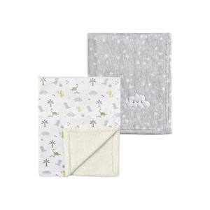 crevent 2pcs 303939x403939 cute cozy fluffy warm baby blankets for infants toddlers39 bedding crib cot stroller - grey cloud  minky dinosaur