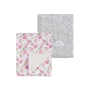 crevent 2pcs 303939x403939 cute cozy fluffy warm baby blankets for infants toddlers39 bedding crib cot stroller - grey cloud  minky wildflower