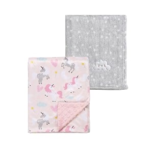 crevent 2pcs 303939x403939 cute cozy fluffy warm baby blankets for infants toddlers39 bedding crib cot stroller - grey cloud  minky unicorn