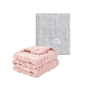 crevent 2pcs 303939x403939 cute cozy fluffy warm baby blankets for infants toddlers39 bedding crib cot stroller - grey cloud  pink sherpa