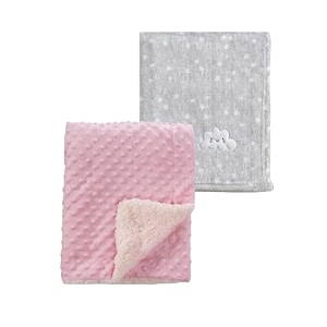 crevent 2pcs 303939x403939 cute cozy fluffy warm baby blankets for infants toddlers39 bedding crib cot stroller - grey cloud  pink sherpa
