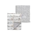 CREVENT 2Pcs 30''X40'' Cute Cozy Fluffy Warm Baby Blankets for Infants Toddlers' Bedding Crib Cot Stroller - Grey Cloud + Minky Animal