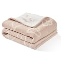 CREVENT 30"X40" Cozy Soft Warm Chenille Baby Blanket for Girls Boys, Newborn Essentials for Infant, Baby Shower Receiving Gift - Pink Heart