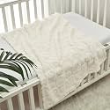 CREVENT 30"X40" Cozy Soft Warm Sherpa Baby Blanket for Girls Boys, Newborn Essentials for Infant, Baby Shower Receiving Gift - White Heart 75X100cm