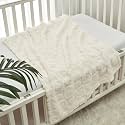 CREVENT 30"X40" Cozy Soft Warm Sherpa Baby Blanket for Girls Boys, Newborn Essentials for Infant, Baby Shower Receiving Gift - White Heart 75X100cm
