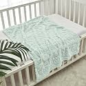 CREVENT 30"X40" Cozy Soft Warm Sherpa Baby Blanket for Girls Boys, Newborn Essentials for Infant, Baby Shower Receiving Gift - Green Heart 75X100cm + Gift Bag with Ribbon