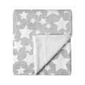 CREVENT 30"X40" Cozy Soft Warm Two Layers Sherpa Baby Blanket for Girls Boys, Newborn Essentials for Infant, Baby Shower Receiving Gift - Star Grey 75X100cm