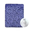 CREVENT 30"X40" Lightweight Fuzzy Fluffy Warm Plush Baby Blanket for Boys Infant Toddler Newborn Crib Cot Stroller - Blue Dinosaur