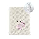CREVENT 30''X40'' Cute Cozy Fluffy Warm Baby Blanket for Girls Infants Toddlers' Bedding Crib Cot Stroller, Baby Shower Birthday Newborn's Gift Ivory- Butterfly