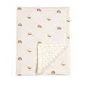 CREVENT 30''X40'' Organic Muslin Cotton Baby Blanket for Newborns, Soft Mink Backing, Essential for Baby Shower Birthday Gift - Moon 75X100cm