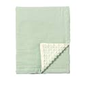 CREVENT 30''X40'' Organic Muslin Cotton Baby Blanket for Newborns, Soft Mink Backing, Essential for Baby Shower Birthday Gift - Green 75X100cm