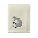 CREVENT 30''X40'' Light Cozy Plush Fluffy Warm Fleece Receiving Baby Blanket for Infant Toddler Crib Cot Stroller, Baby Birthday Ivory Fox