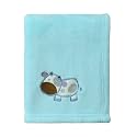 CREVENT 30''X40'' Cozy Fluffy Warm Fleece Infant Baby Blanket for Girls &amp; Boys Toddler Crib Cot Stroller - Blue Cow