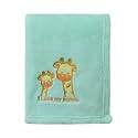 CREVENT 30''X40'' Light Cozy Plush Fluffy Warm Fleece Stroller Baby Blanket for Girls Boys Infant Toddler's Crib Cot Stroller - Green Giraffe