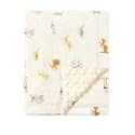 CREVENT 30''X40'' Organic Muslin Cotton Baby Blanket for Newborns, Soft Mink Backing, Essential for Baby Shower Birthday Gift - Animal 75X100cm
