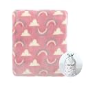 CREVENT 30''X40'' Cozy Fluffy Warm Fleece Baby Crib Blanket for Unisex Infant Toddler Crib Cot Stroller (Coral Red Rainbow)