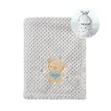 CREVENT 30''X40'' Cute Cozy Fluffy Warm Baby Blanket for Girls Boys Infants Toddlers' Bedding Crib Cot Stroller, Baby Shower Birthday Newborn's Gift Grey- Baby Bear