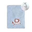 CREVENT 30''X40'' Cute Cozy Fluffy Warm Baby Blanket for Girls Boys Infants Toddlers' Bedding Crib Cot Stroller, Baby Shower Birthday Newborn's Gift Blue - Baby Lion