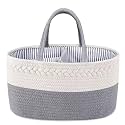 CREVENT Diaper Caddy Organizer, Baby Basket with Handle, Table Organizer for Storage, Portable Car Organizer, Baby Shower Gifts + Gift bag with Ribbon