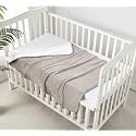 CREVENT Minky Baby Blanket for Girls Boys, Soft Plush Receiving Blanket for Newborns - 30x40 Inches (Grey + White)