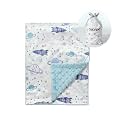 CREVENT Minky Baby Blanket for Girls Boys, Soft Plush Receiving Blanket for Newborns - 30x40 Inches (Space)