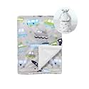 CREVENT Minky Baby Blanket for Girls Boys, Soft Plush Receiving Blanket for Newborns - 30x40 Inches (Vehicle)