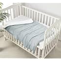 CREVENT Minky Baby Quilt Blanket for Girls Boys, Soft Plush Receiving Blanket for Newborns - 30x40 Inches (Grey + White)