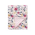 CREVENT Minky Floral Baby Blanket for Girls, Soft Plush Receiving Crib Blanket for Newborns Toddlers Bedding - Flowers 30x40 Inches