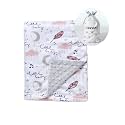 CREVENT Soft Plush Minky Baby Blanket for Girls, for Newborns, Toddlers Bedding Napping - Sweet Dream 30x40 Inches