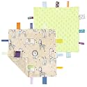 CREVENT Tag Security Blankets for Babies, Soft Small Loveys for Boys, Baby Comforter Sensory Blanket, Great Gifts for Birthday Baby Shower - 10"X10" Green + Zoo