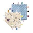 CREVENT Tag Security Blankets for Babies, Soft Small Loveys for Boys, Baby Comforter Sensory Blanket, Great Gifts for Birthday Baby Shower (10"X10" Zoo + Blue)