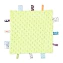 CREVENT Tag Security Blankets for Babies, Soft Small Loveys for Boys, Baby Comforter Sensory Blanket, Great Gifts for Birthday Baby Shower - 10"X10" Green