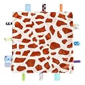 CREVENT Tag Security Blankets for Babies, Soft Small Loveys for Boys, Baby Comforter Sensory Blanket, Great Gifts for Birthday Baby Shower (10"X10" GiraffeDot)